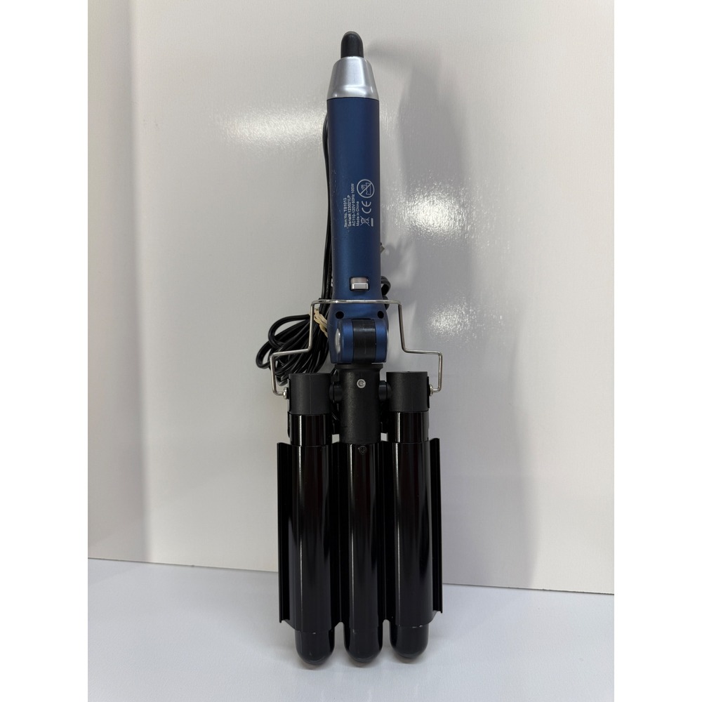 TruBeauty 3 Barrel Hair Waver Ceramic Beach Waves Curler Blue TB1013